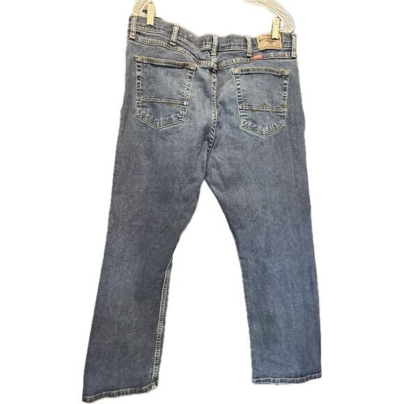 Wrangler Distressed Bootcut Jeans Medium Wash Faded Western Denim - Picture 2 of 4